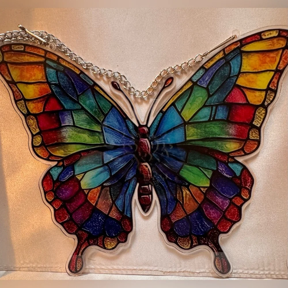 Colorful Acrylic Stained Glass Butterfly, Bouquet or Paw Suncatcher: PICK ONE